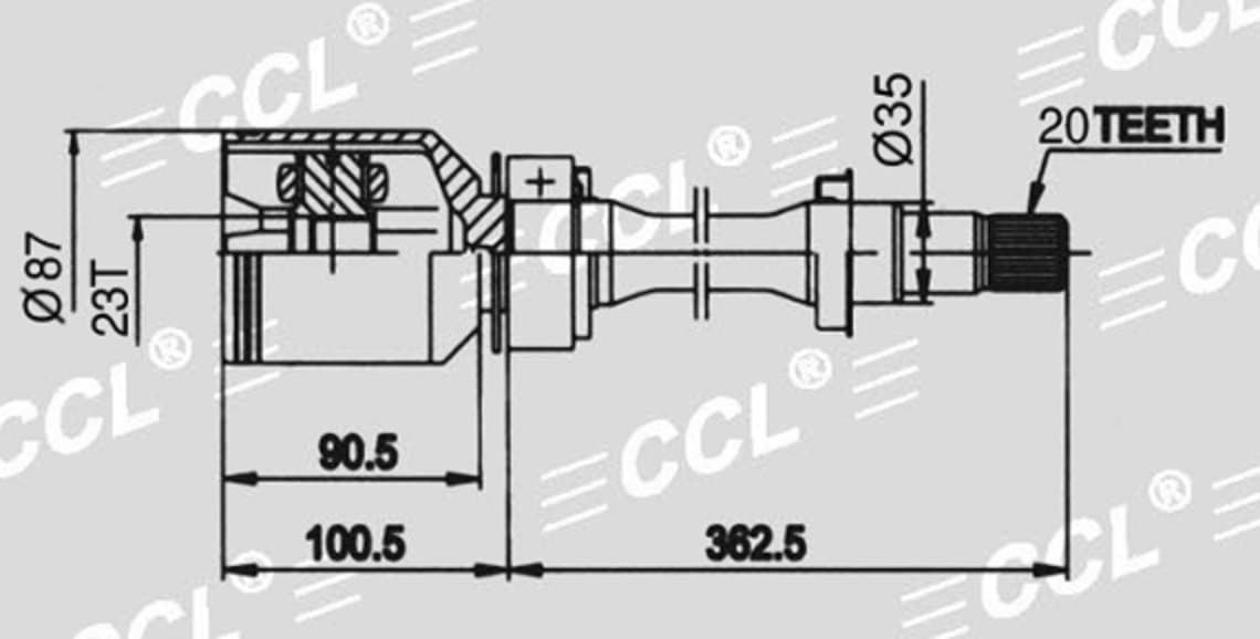 Шрус внут CCL RH Toyota CARINA E T190 2.0 92-97 23*35*20 /CALDINA T190 92-02