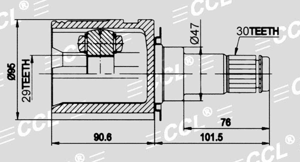 Шрус внут CCL RH-LH Toyota HILUX N15-25 29*47*30 /FORTUNER N50/51 2005-2014