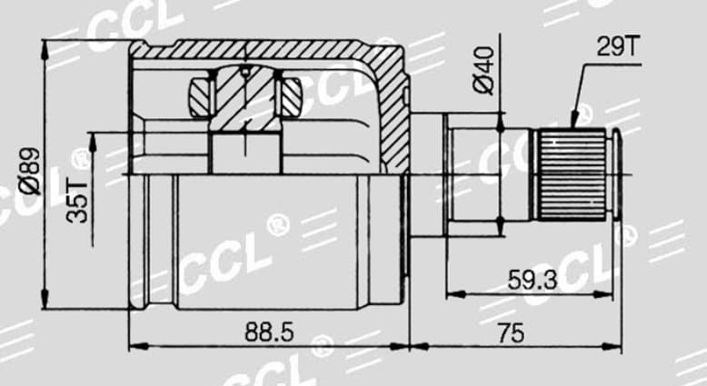 Шрус внутренний CCL LH Honda ODYSSEY 3.5 USA 07-10 35*40*29