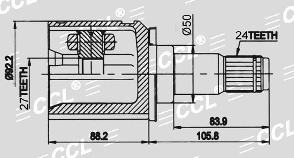 Шрус внут CCL LH Toyota CAMRY XV30 3.0 EURO 27*50*24/LEXUS ES300 MCV30 3.0 2001-2006