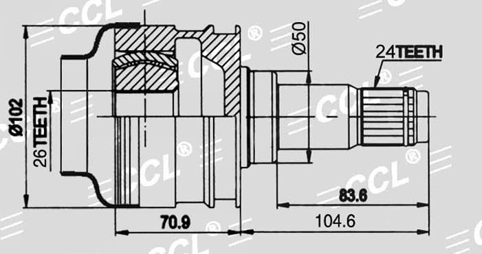 Шрус внут CCL LH Toyota CAMRY 20 3.0 USA 26*50*24 XV25 99-01/AVALON MCV20