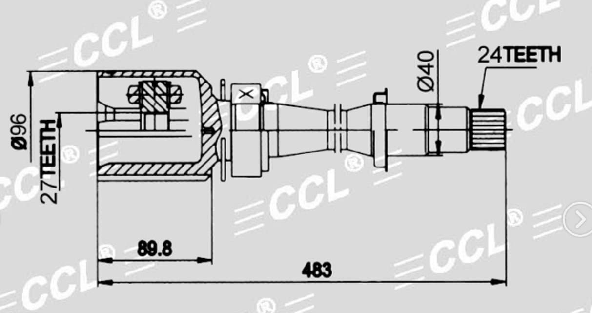 Шрус внут CCL RH Toyota CAMRY XV40 3.5 06-09 27*40*24 /CAMRY XV50 11-14/HIGHLANDER XU50 13-20
