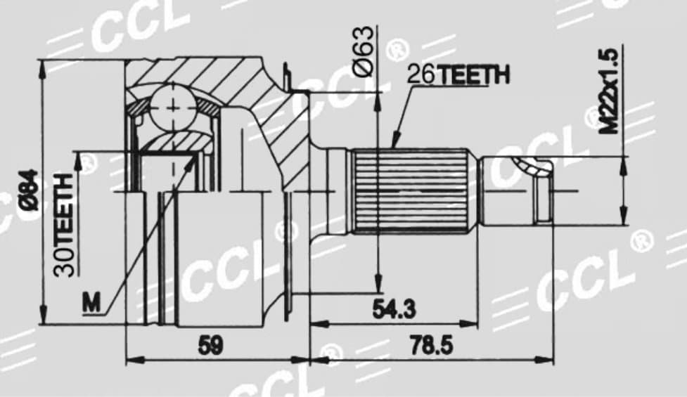 Шрус наружный CCL Honda ACCORD CL 02-08 2.0-2.4 30*63*26
