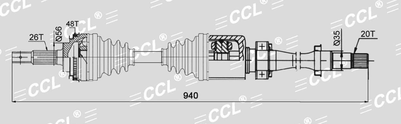 Привод CCL RH Toyota CAMRY 10-20 2.2 26*940*20