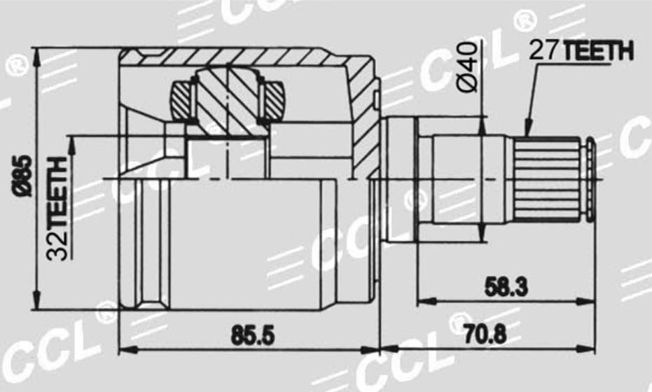 Шрус внутренний CCL RH Honda CR-V RD1 95-01 LH-руль 32*40*27