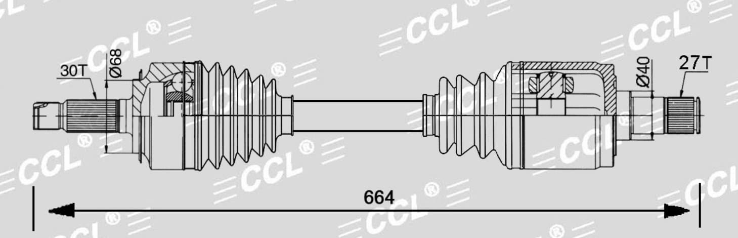 Привод CCL LH Honda CR-V IV RM4  2.0 4WD 12-18 30*664*27