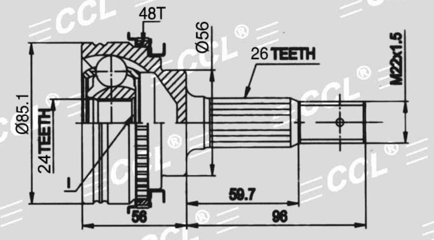 Шрус наруж CCL RL Toyota CARINA E T190 2.0 24*56*26 /CALDINA/RAV4/IPSUM 3S-FE/4S-FE 1991-2001