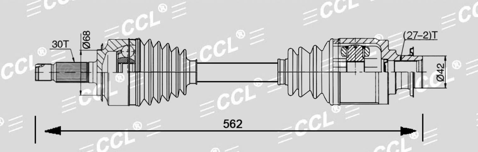 Привод CCL RH Honda CR-V IV RM4  2.4 CVT 4WD 12-18 30*562*27(25+2)