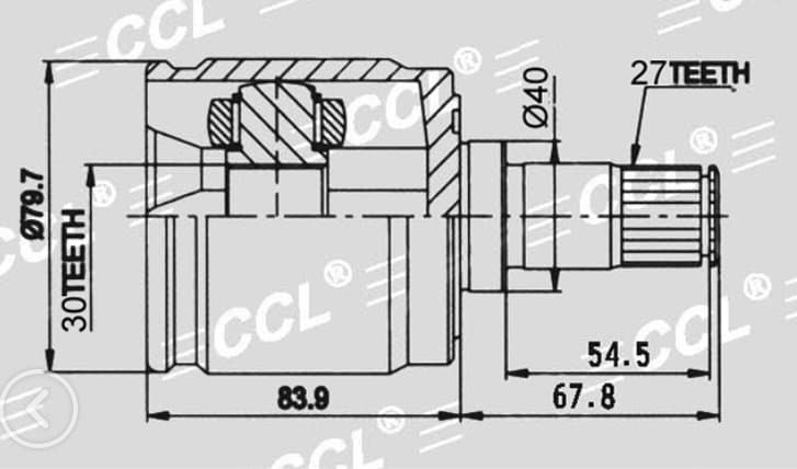 Шрус внутренний CCL RH Honda CR-V RD1 95-01 RH-руль 30*40*27