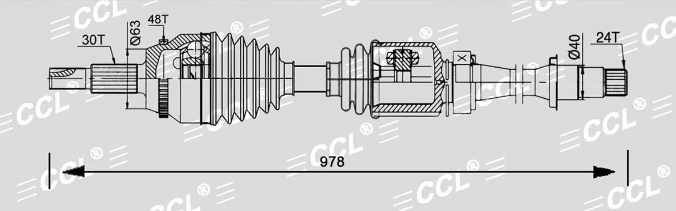 Привод CCL RH Toyota CAMRY 40 3.5/ES350 30*978*24