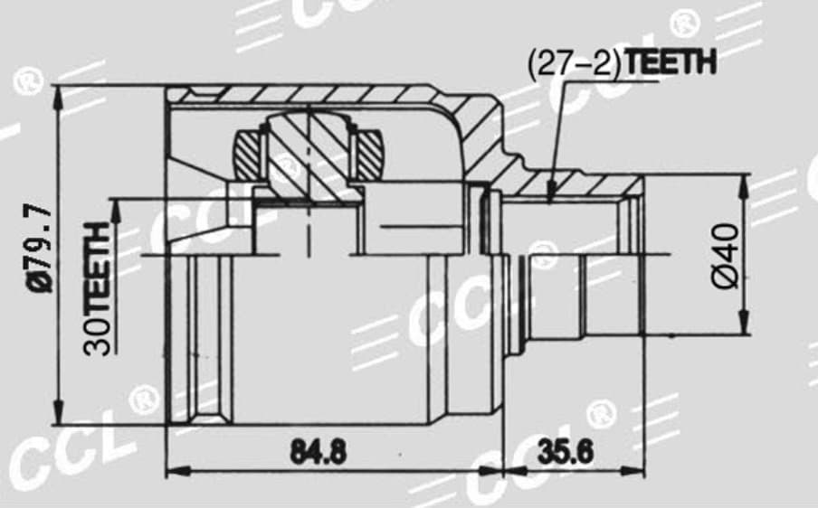 Шрус внутренний CCL LH Honda CR-V RD1 95-01 RH-руль 30*40*27