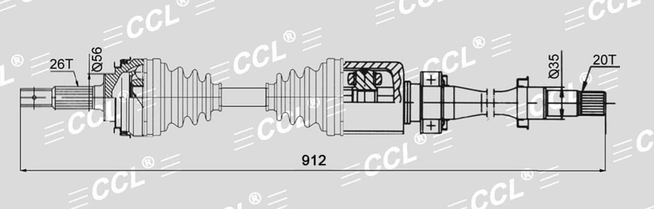 Привод CCL RH Toyota CARINA E/CALDINA ST191 2.0 1991-1998 26*912*20